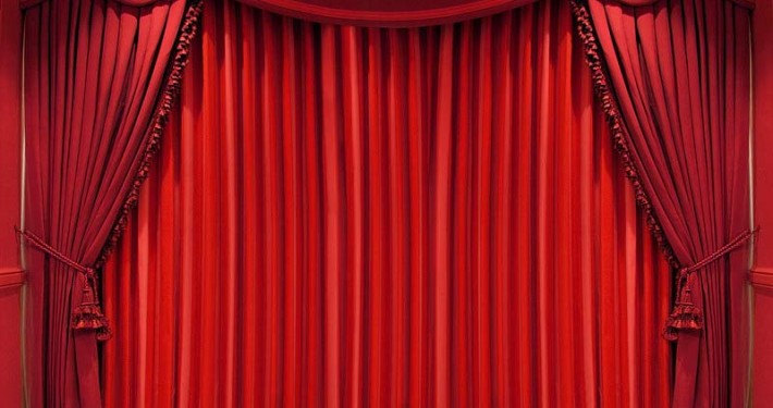 heavy red theatre curtains