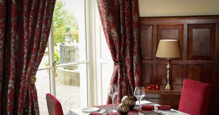 elegant restaurant curtains with tie backs